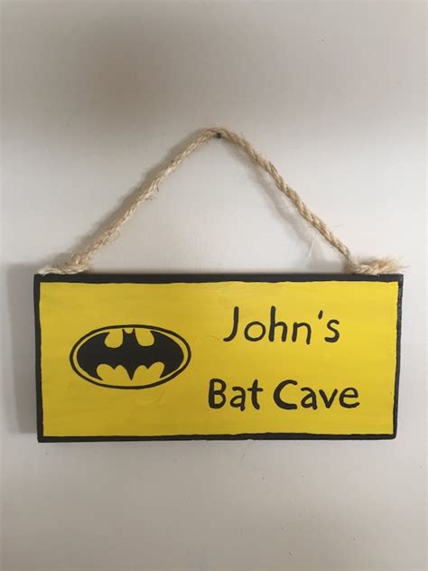 Bat Cave Batman Sign Boy Girl Plaque By Kingsdecorativeswing