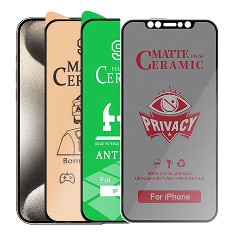 Ceramic Matteclearprivacy Tempered Glass For Iphone 11 12 13 14 15 16 Pro Max Xr X Xs Max 14