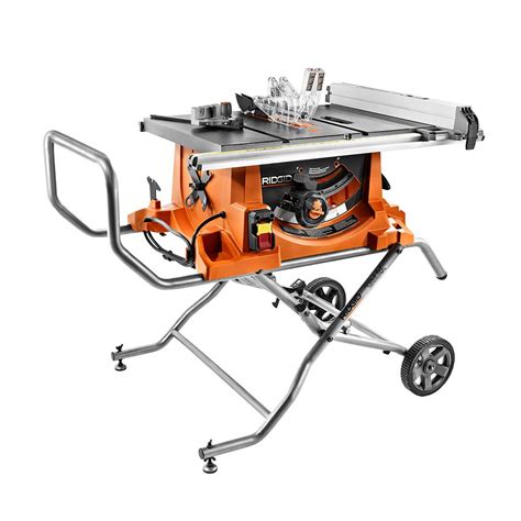 RIDGID 15 Corded 10 In Heavy Duty Portable Table Saw With Stand