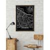 Panorama Cuadro De Aluminio Mapa Negro De Amsterdam 70x100 Cm Con