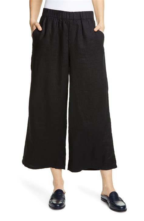 Linen Cropped Wide Leg Pants Donyaye