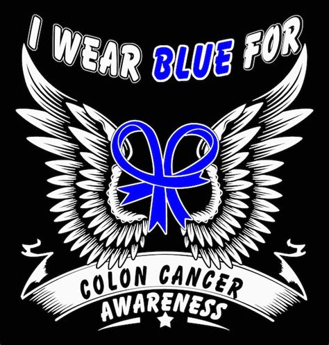 Premium Vector I Wear Blue For Colon Cancer Awareness Colon Cancer