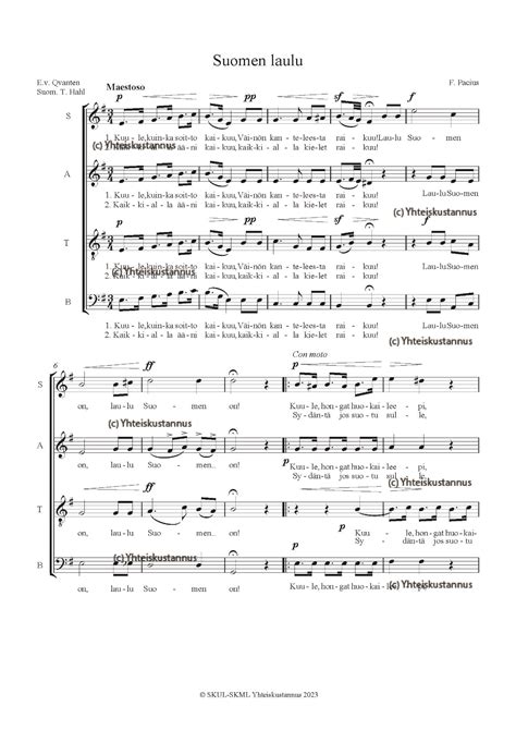 Suomen Laulu Satb Suomen Kirkkomusiikkiliitto Ry