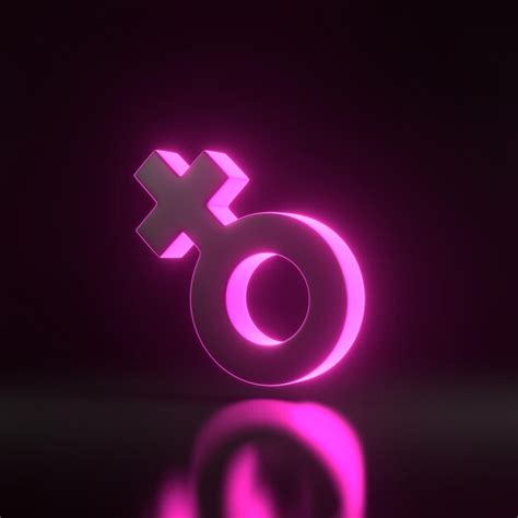 Premium Photo Female Symbol With Bright Glowing Futuristic Pink Neon