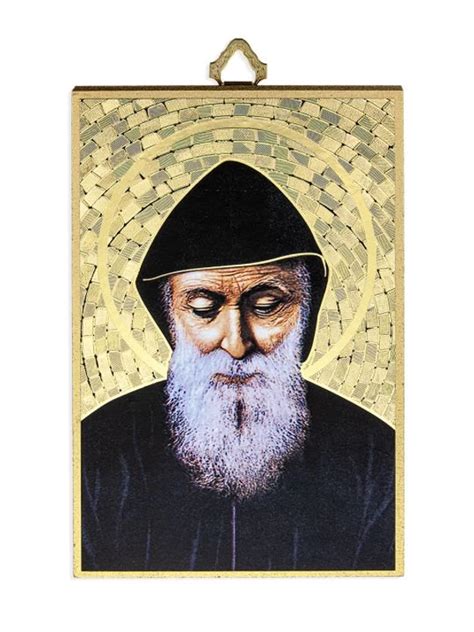 Gold Foil Saint Charbel Mosaic Plaque