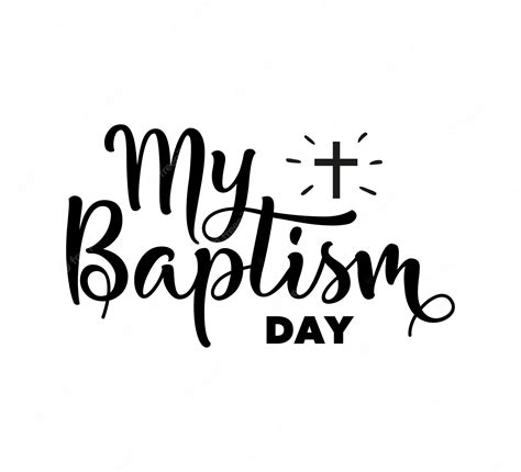 Premium Vector My Baptism Day Christening Lettering