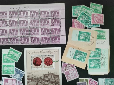 Ddr Lot Einzelmarken Einheiten Kleine Postf Gest Bogenteile Viele