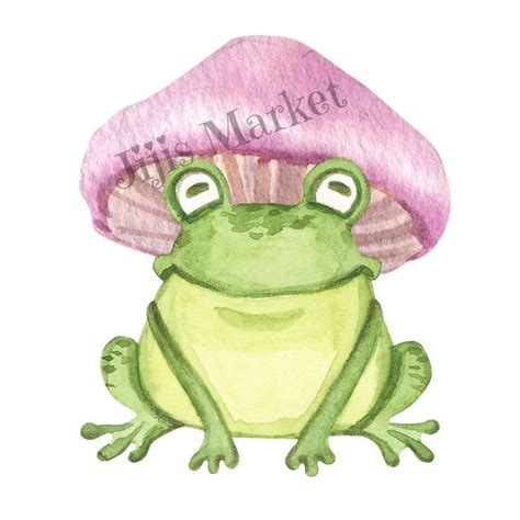 A Frog With A Mushroom On Its Head