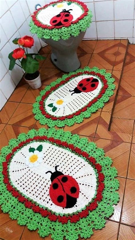 Crocheted Bathroom Set Ideas For Crochet Lovers Crochet Decoration Crochet Home Crochet Rug