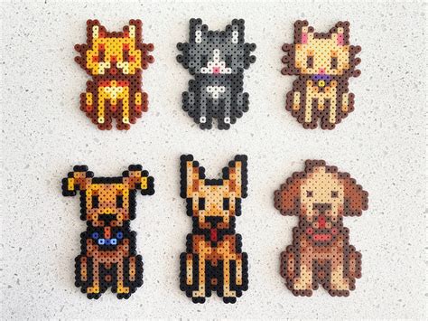 Stardew Valley Cats And Dogs Pets Pixel Perler Beads Art Can Be Fridge