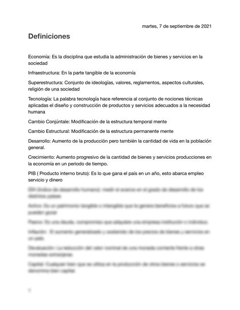 SOLUTION Estructura Socioecon Mica Definiciones De Conceptos Studypool