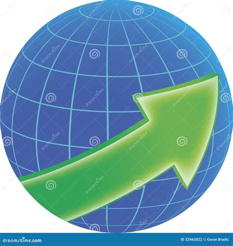 Globe And Green Arrow Stock Vector Illustration Of Arrow 32462822