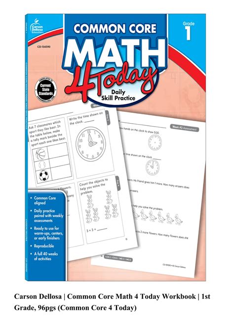 Ppt Carson Dellosa Common Core Math 4 Today Workbook 1st Grade 96pgs