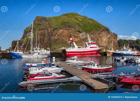 The Dock Harbour Of Vestmannaeyjar Westman Island In Iceland