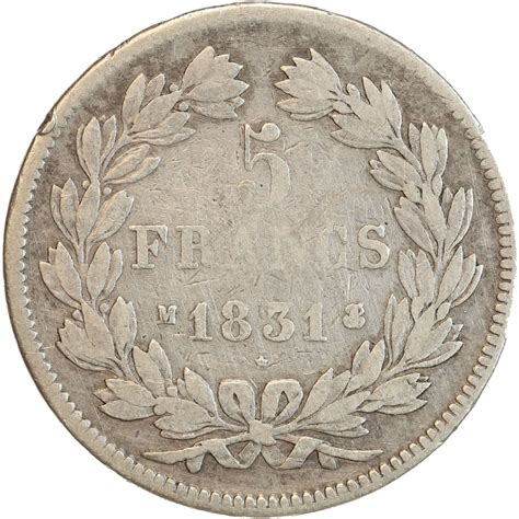 Francs Louis Philippe Ier T Te Laur E Tranche En Creux