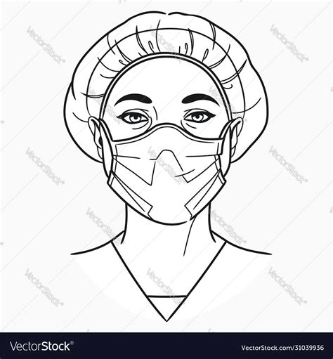 Doctor wears a medical mask Royalty Free Vector Image