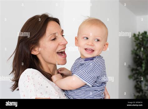 Mother And Baby Portrait Stock Photo Alamy