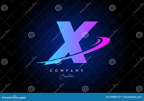 X Pink Blue Alphabet Letter Logo Icon Design With Swoosh Creative