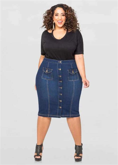 Plus Size Jean Skirts Plus Size Jeans Plus Size Fashion Button Front Denim Skirt