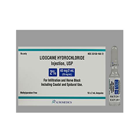 Lidocaine Hcl Ampules Ml Auromedics Box