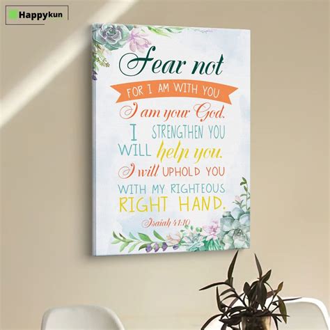 Fear Not For I Am With You Isaiah 4110 Bible Verse Wall Decor Art