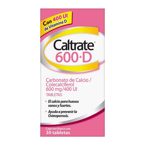 Suplemento De Calcio Caltrate D Mg Ui Frasco Con Tabletas