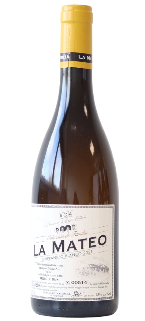 Bodegas Mateos La Mateo Colección de Familia Tempranillo Blanco Rioja 2021