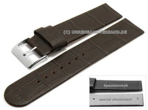 Uhrenarmband Pb Lb Mm Dunkelbraun Alligator Praegung