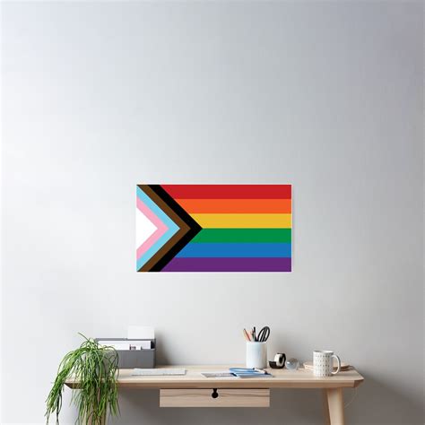 Progress Pride Flag LGBTQ BIPOC Inklusive Queer Gay Pride Flag Poster Von UBUCO Redbubble