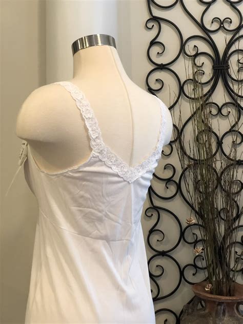 Vintage Full Slip Size Shadowline White Lace Nylon Gem