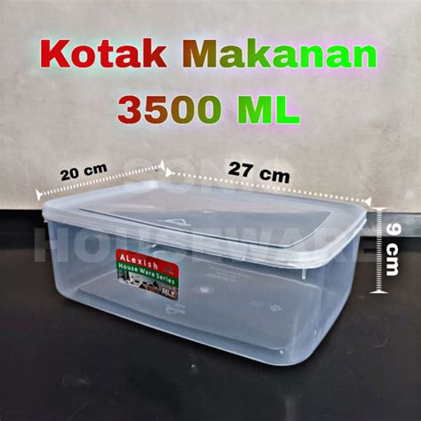 Jual Toples Kotak Makan Makanan Sealware Segi Wadah Food Box 3500 Ml