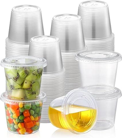 AOZITA 55 juegos Tazas de porción de 5 5 onzas con tapas vasos de