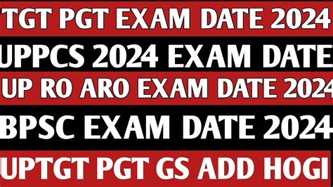 Up Tgt Pgt Ro Aro Bpsc Uppcs Exam Date News Youtube