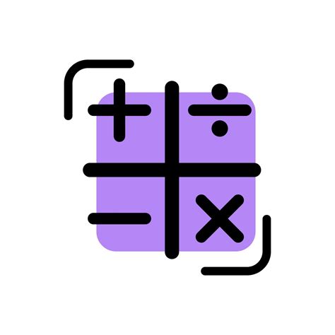 Cute Purple Calculator Icon Flat Design For App Label Vector