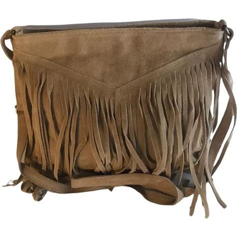 Sac À Main Femme Cuir Veritable Façon Daim Italien À Bandoulière Porté