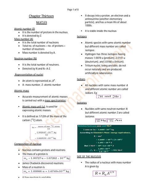 Solution Physics Of Class Xii Nuclei Note Studypool