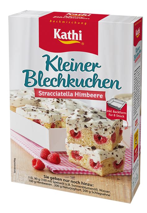 Kleiner Blechkuchen Stracciatella Himbeere Kathi Blechkuchen