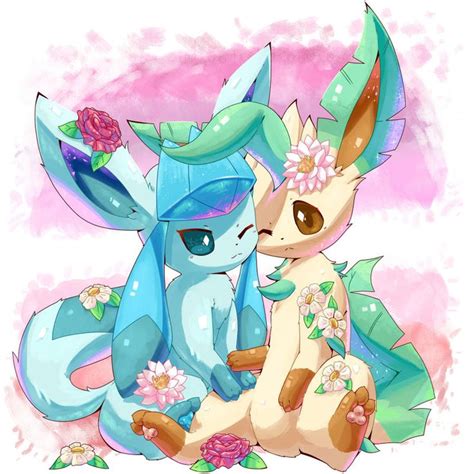 Glaceon And Leafeon By Plattyneko On Deviantart Pokemon Eeveelutions Pokemon Eevee Pokemon