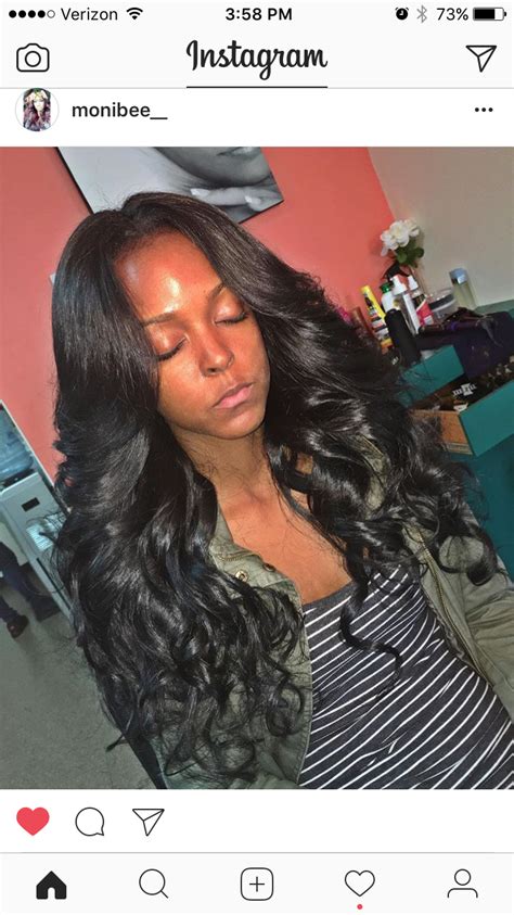 Middle Part Sew In With Loose Curls Body Wave Hair Weave Hairstyles Curly Weave Hairstyles