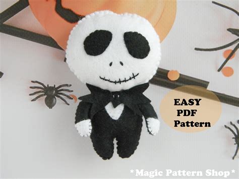 Felt Jack Skellington Toy Sewing PDF Pattern Halloween Etsy