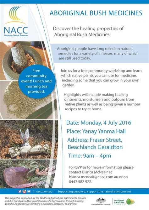 Aboriginal Bush Medicines Event Flyer Nacc Northern Agricultural