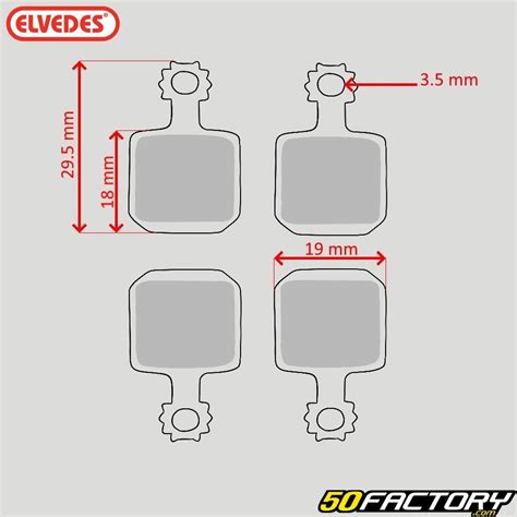 Plaquettes de frein organique vélo type Magura MT5 Elvedes