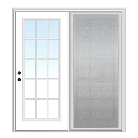 Mmi Door 75 In X 81 75 In Primed Fiberglass Prehung Right Hand Grilles Between Clear Glass 15