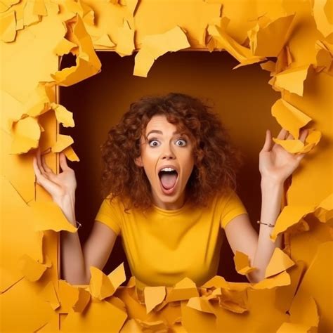 Premium Ai Image A Girl Seeing Through The Paper Wall
