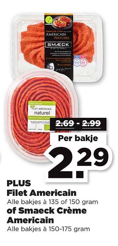 Plus Filet Americain Of Smaeck Crème Americain Aanbieding bij PLUS