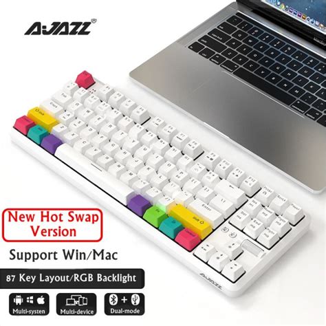 Original Ajazz K870T Hot Swappable Mechanical RGB Keyboard Wireless