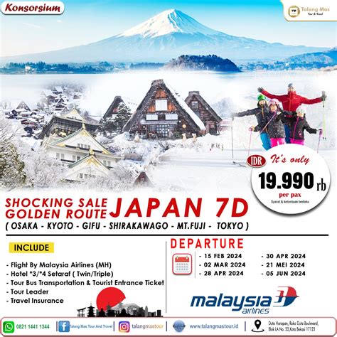 Shocking Sale Golden Route Japan 7d Februari Juni 2024