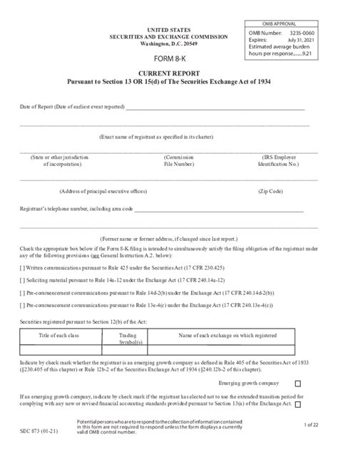 SEC Form 8-K 2021-2022 - Fill and Sign Printable Template Online | US Legal Forms