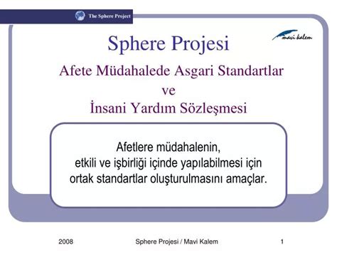 PPT S phere Pro jesi Afete Müdahalede Asgari Standartlar ve İnsani