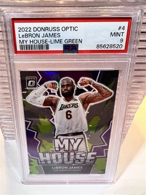 LeBron James 2022 Optic 4 My House Lime Green 149 PSA 9 Price Guide